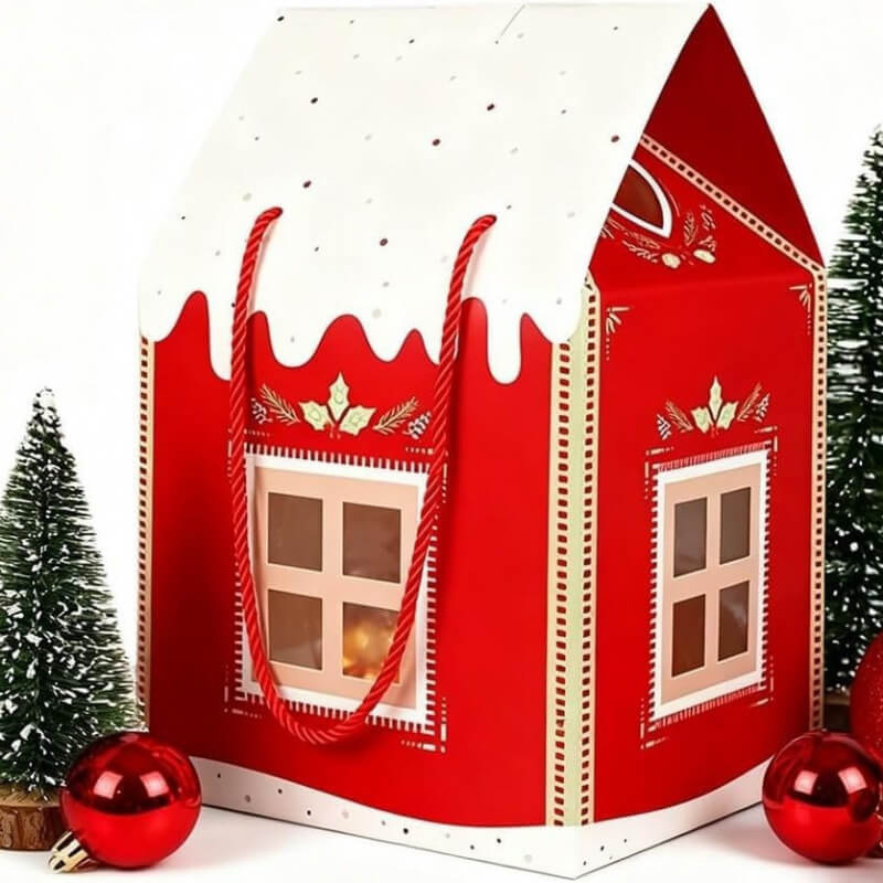 Christmas Wonderland Cottage Gift Box - Holiday Gift Storage