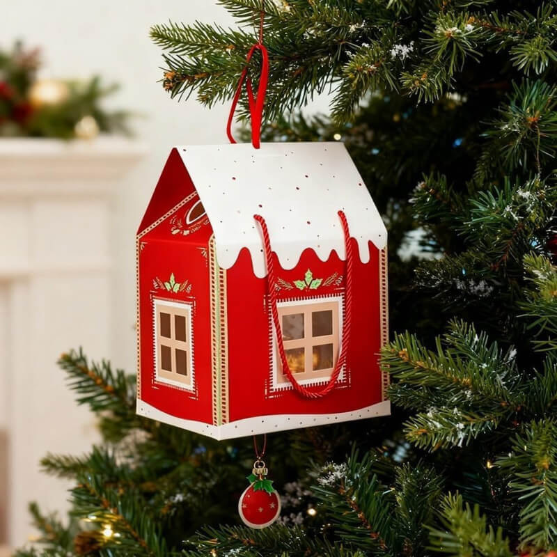 Christmas Wonderland Cottage Gift Box - Holiday Gift Storage