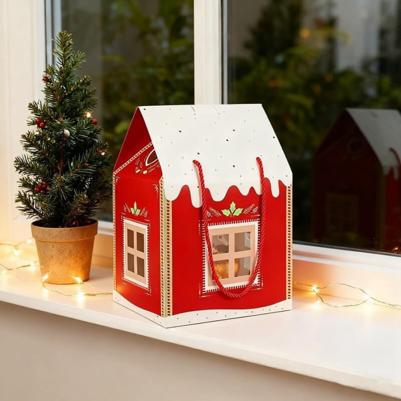 Christmas Wonderland Cottage Gift Box - Holiday Gift Storage