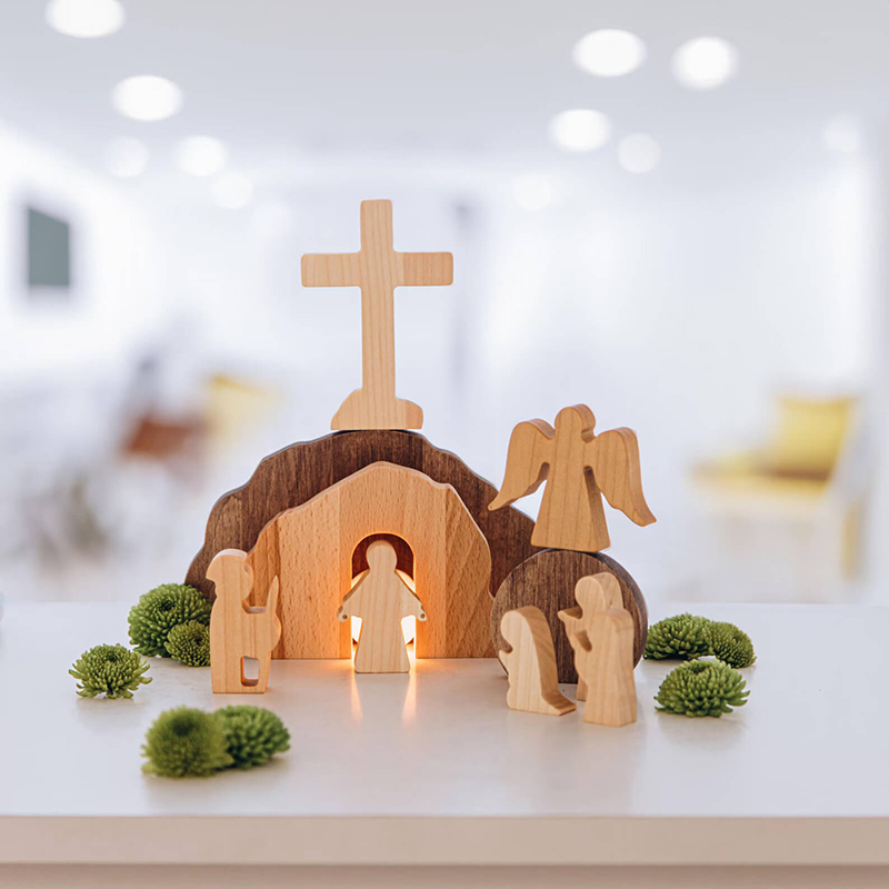Custom Empty Tomb Resurrection Wooden Easter Decoration Set