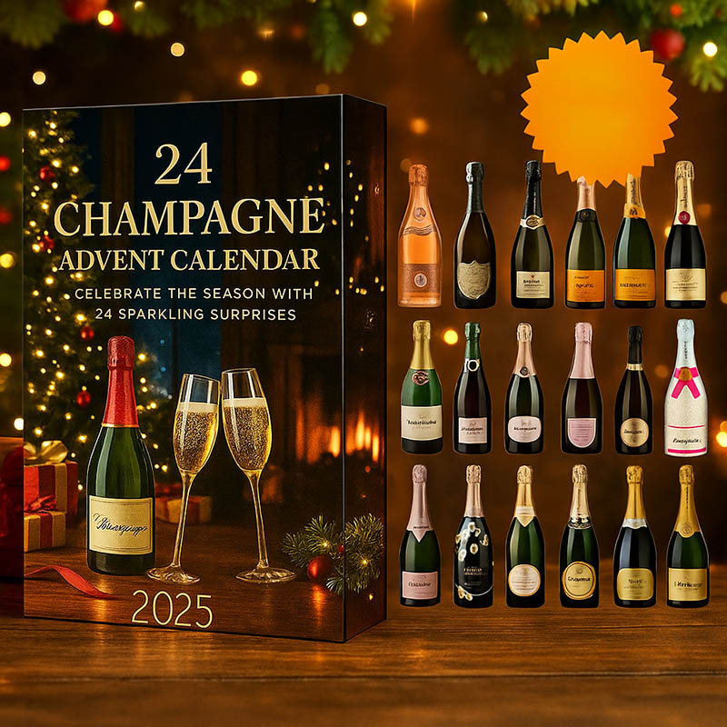 Champagne Advent Calendar 2025: Acrylic Pendant Blind Box for Holiday