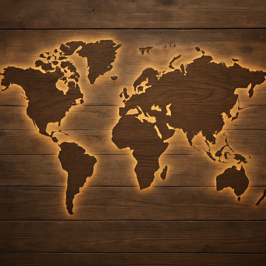 wooden usa map wall decor