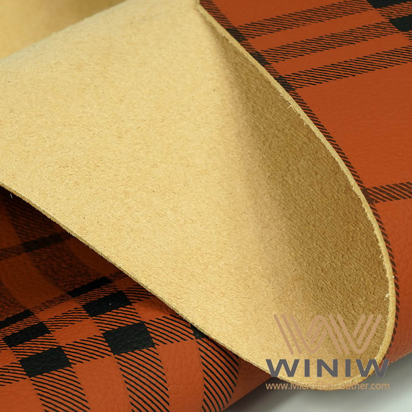 Plaid Leatherette Fabric Material