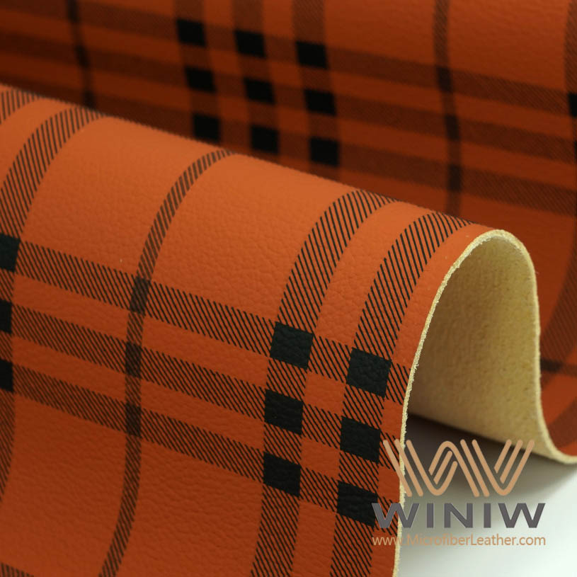 Plaid Leatherette Fabric Material