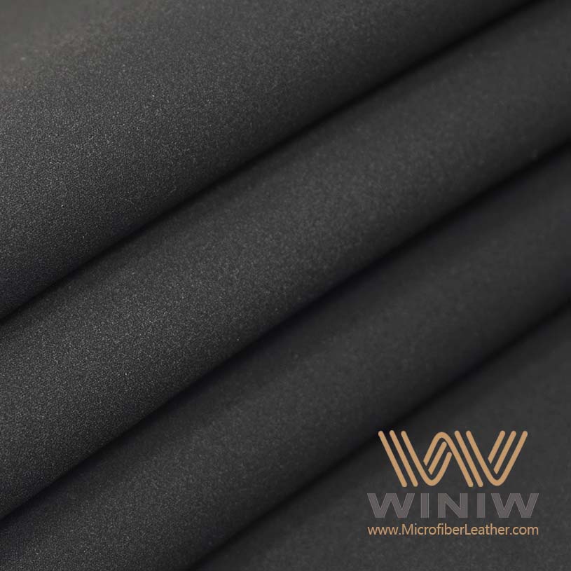 Black Pu Nubuck Synthetic Leather Fabric