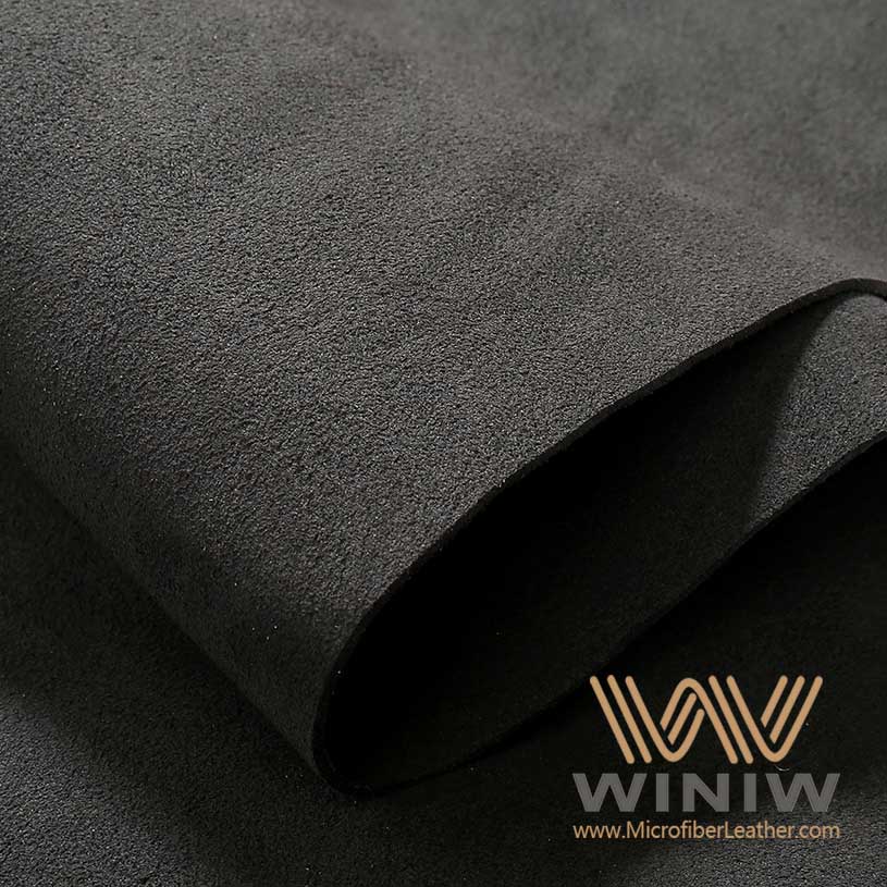 Materiale tessuto in pelle ultrasuede nera