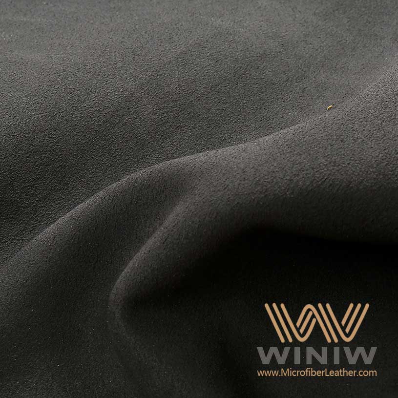 Materiale tessuto in pelle ultrasuede nera