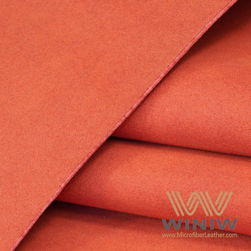 Orange Faux Suede Fabric Material