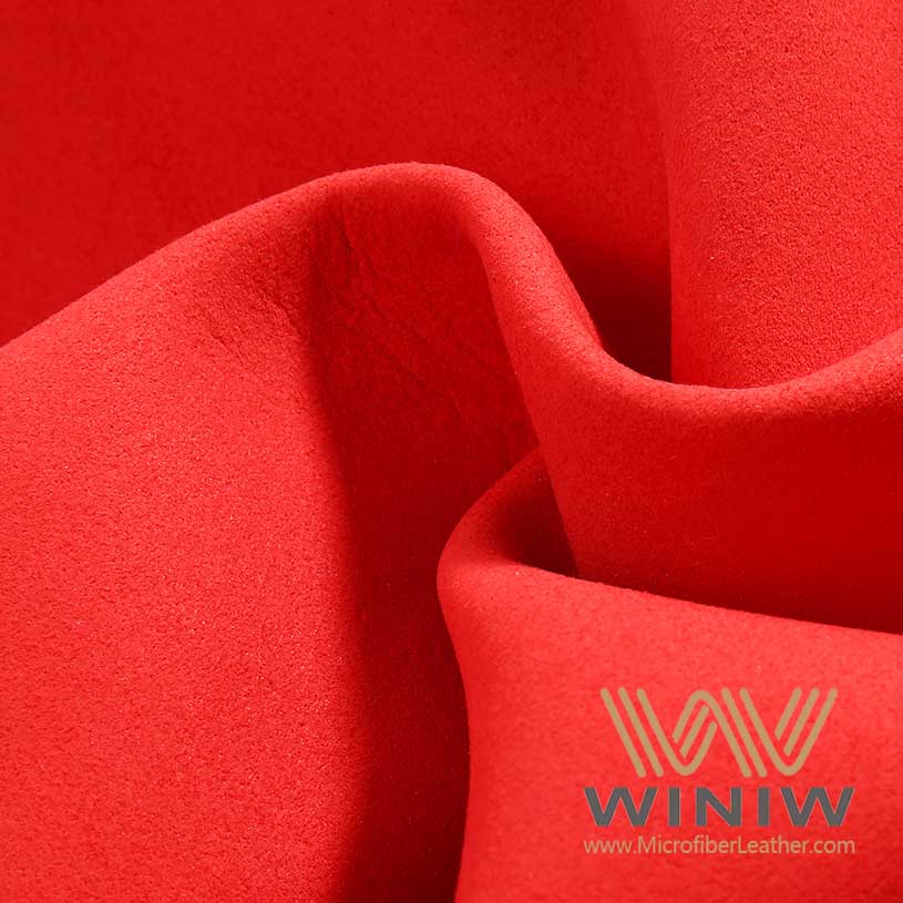 Red Ultrasuede Leather Fabric