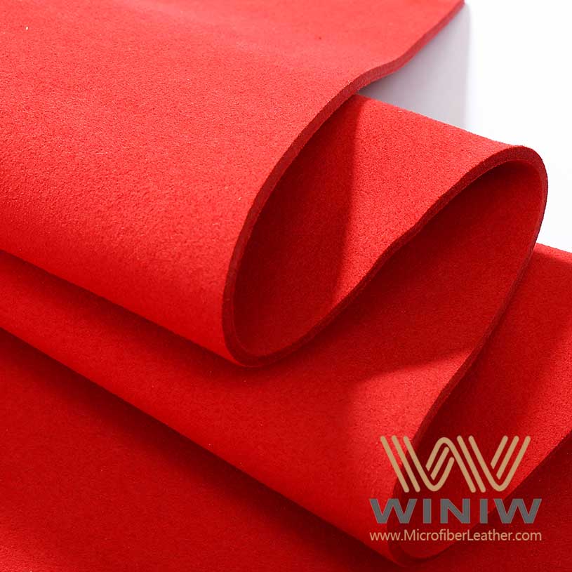 Red Ultrasuede Leather Fabric Material For Sale