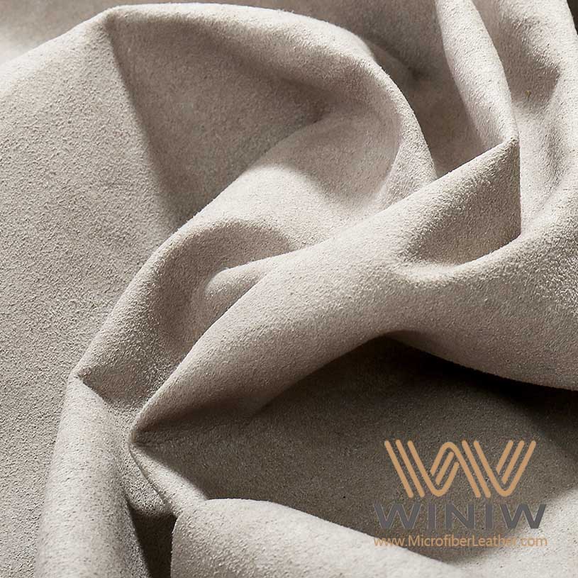 Beige Leather Automotive Micro Suede Fabric