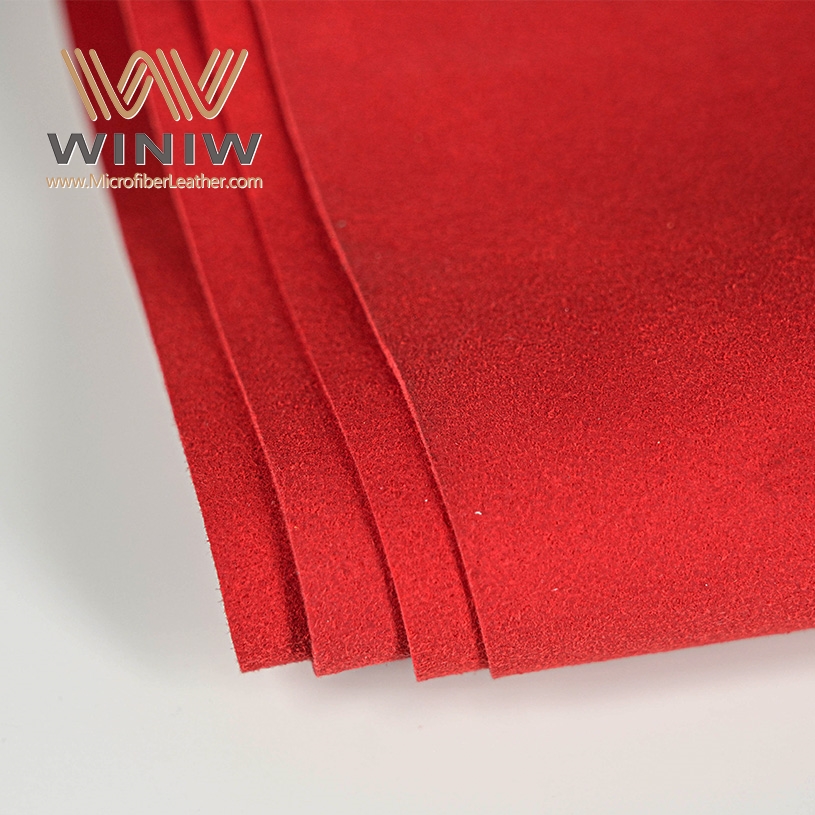 Red Micro Suede Synthetic Leather PU Materials For Shoes Upper