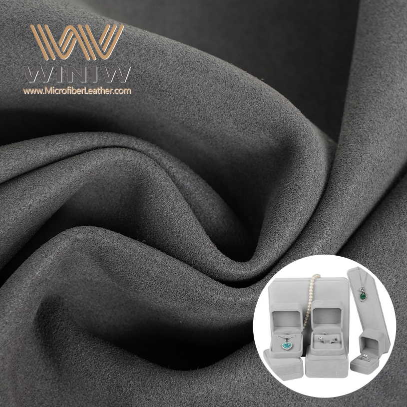 Grey Microfiber Vegan PU Ultra-suede Material For Jewelry Box