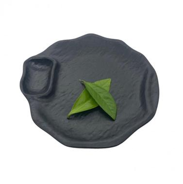 Platos de melamina Shabby Chic negro mate para restaurante