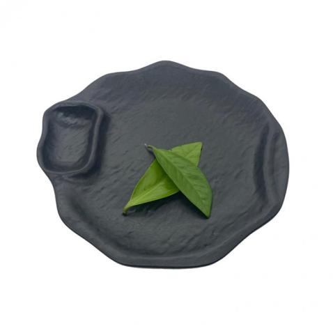 Platos de melamina Shabby Chic negro mate para restaurante