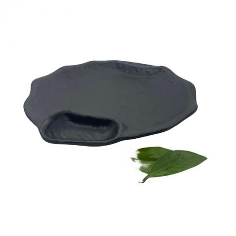 Platos de melamina Shabby Chic negro mate para restaurante