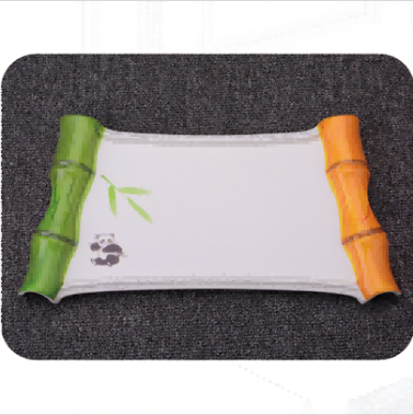 Juego de vajilla de melamina cuadrada de bambú para picnic al aire libre