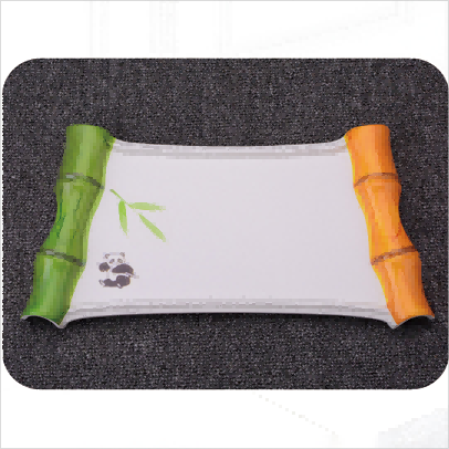 Juego de vajilla de melamina cuadrada de bambú para picnic al aire libre