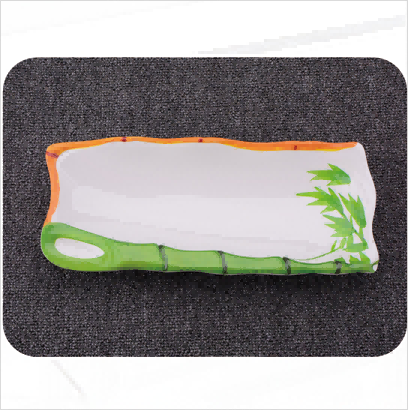 Juego de vajilla de melamina cuadrada de bambú para picnic al aire libre