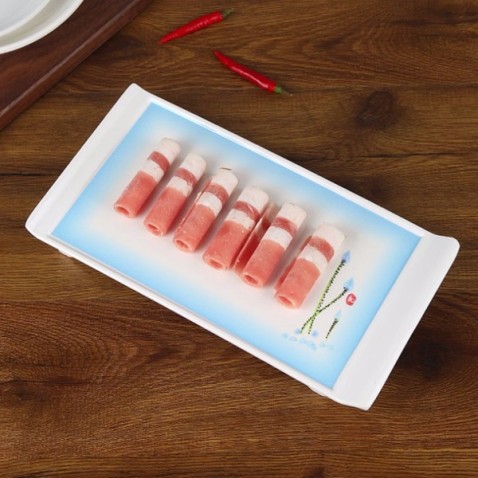 Platos de melamina blanca azul occidental para uso en exteriores