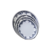 Vajilla de melamina de alta calidad con estampado azul y blanco