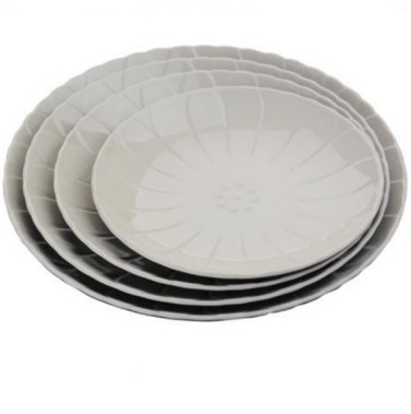 Juego de vajilla de melamina blanca de 18 piezas para acampar