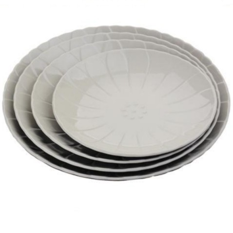 Juego de vajilla de melamina blanca de 18 piezas para acampar