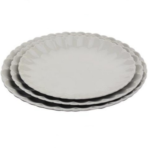 Juego de vajilla de melamina blanca de 18 piezas para acampar