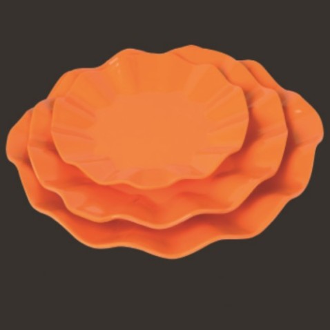 Juego de vajilla de melamina costera de gama alta en color naranja