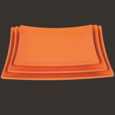 Juego de vajilla de melamina costera de gama alta en color naranja