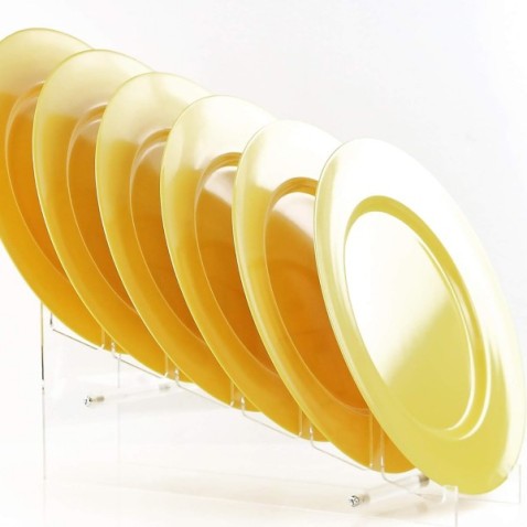 Juego de vajilla de melamina rústica amarilla apta para lavavajillas