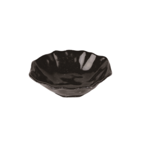 Platos de melamina moteada negra para fiestas