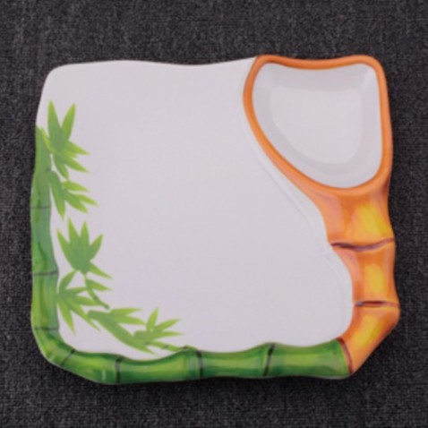 Juego de vajilla para servir de melamina y bambú