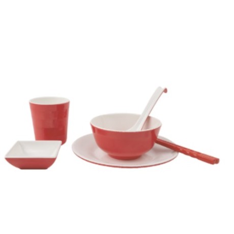 Juego de vajilla de melamina para una cena elegante