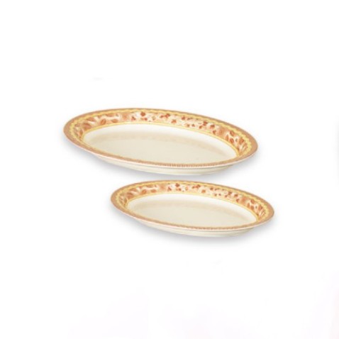 Serie de platos llanos de melamina ecológicos