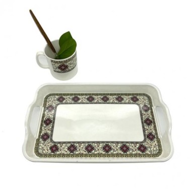 Bandeja rectangular de melamina para servir vajilla