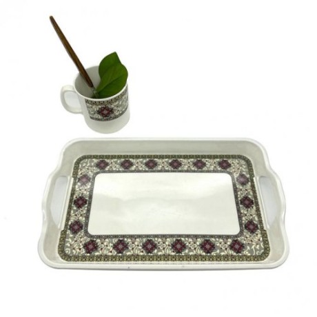 Bandeja rectangular de melamina para servir vajilla