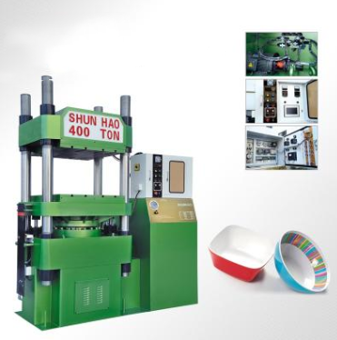 Compresor automático de vajilla de melamina de dos colores de 400 toneladas