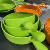 Polvo de melamina para moldear vajilla, color verde, hermoso.