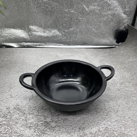 광택 블랙 핸들 멜라민 피크닉 세트