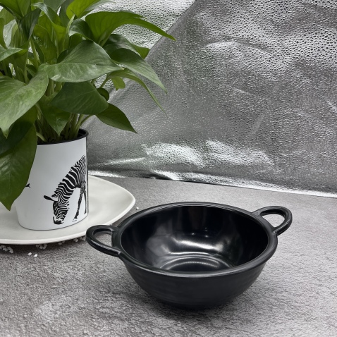 광택 블랙 핸들 멜라민 피크닉 세트