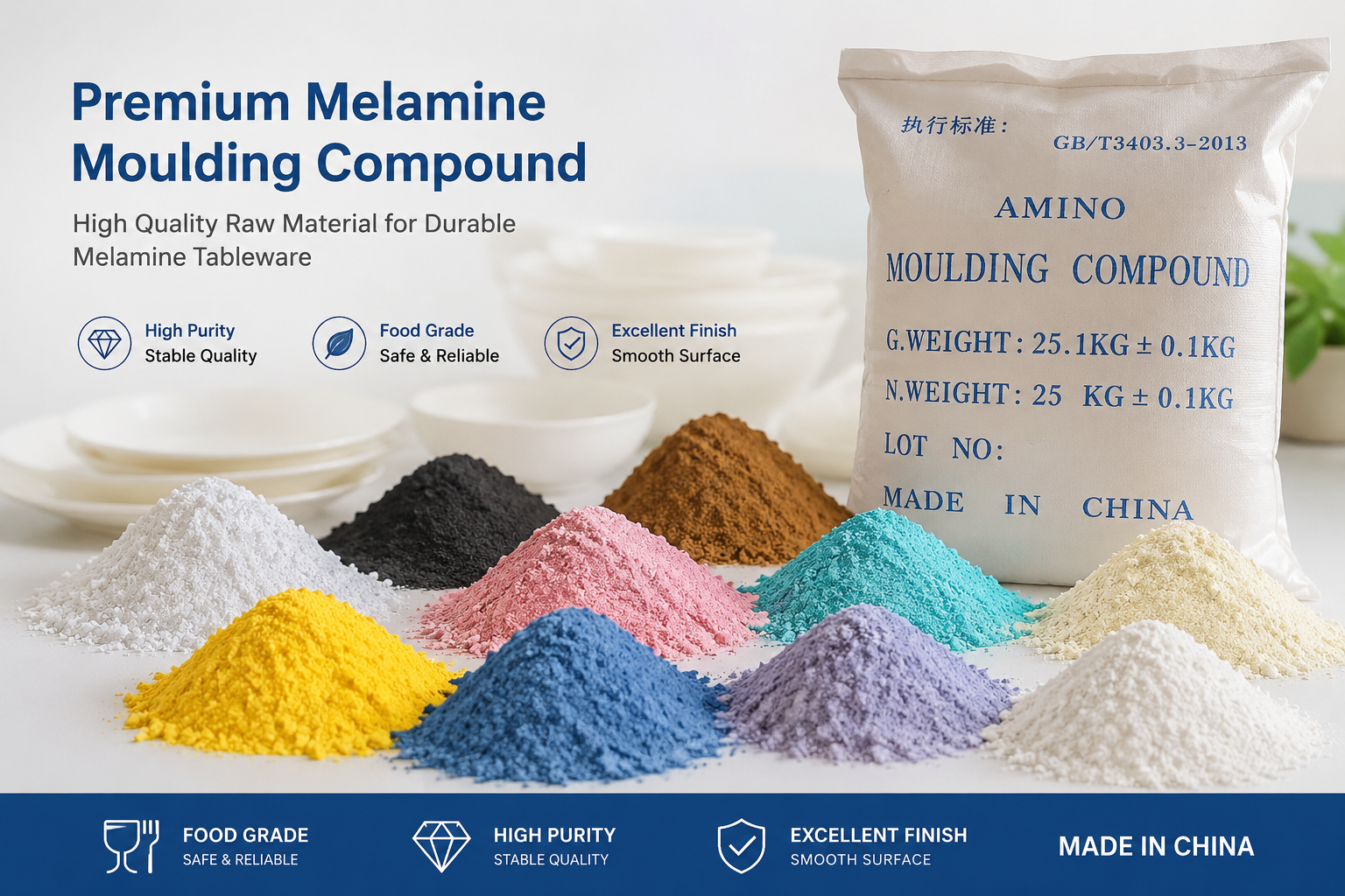 Melamine Molding Compound :Food Grade Raw Material for High-Quality Melamine Tableware