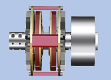 Torque-limiting permanent magnetic coupling with brake wheel