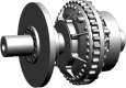 Fluid Coupling with Brake Disc