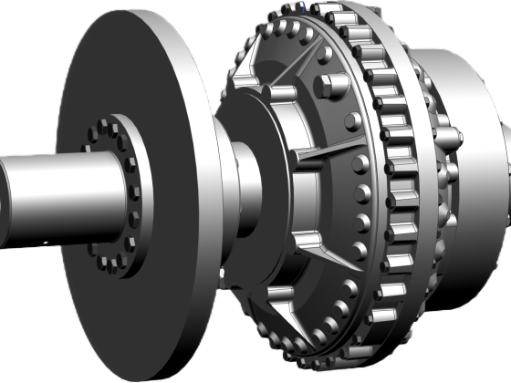 Fluid Coupling with Brake Disc
