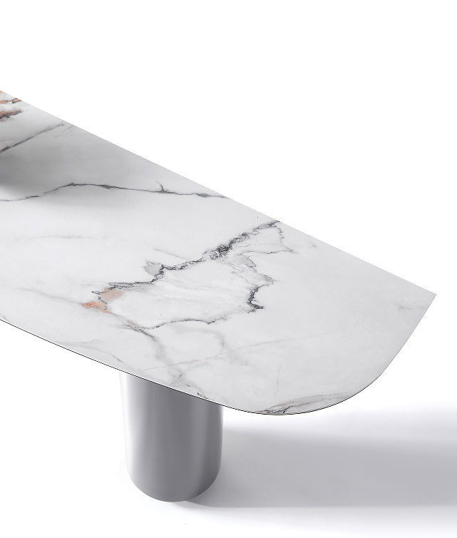 White ceramic top console