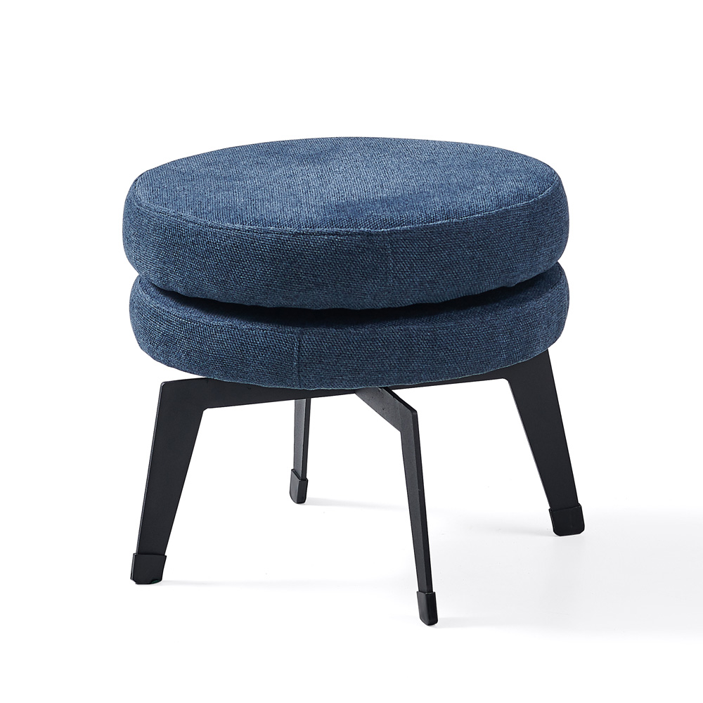 Swivel steel leg ottoman