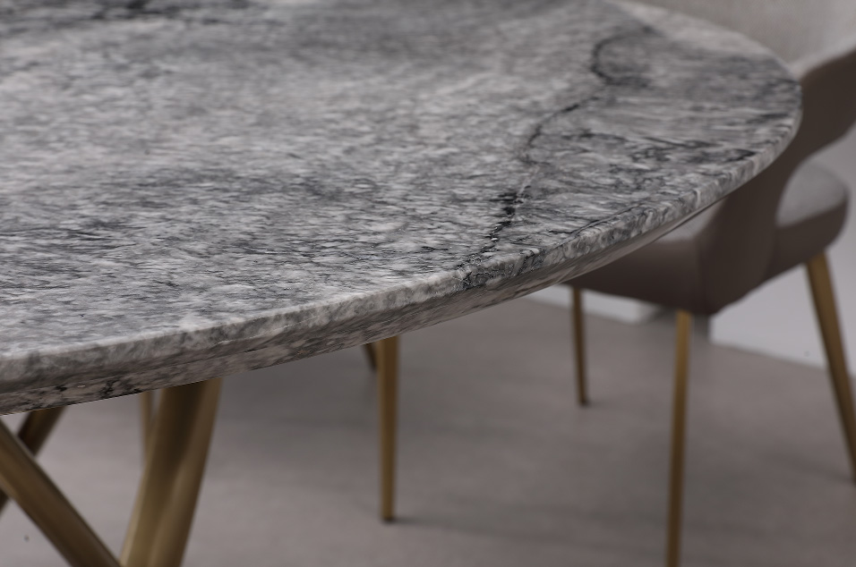 Round marble top dining table