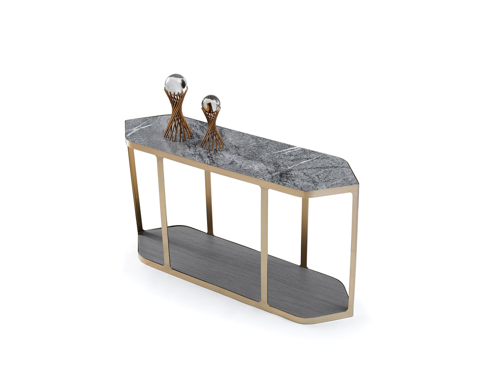 Gold steel base console