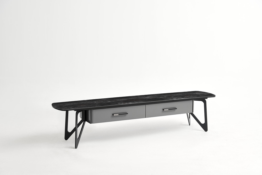 Black ceramic top TV stand